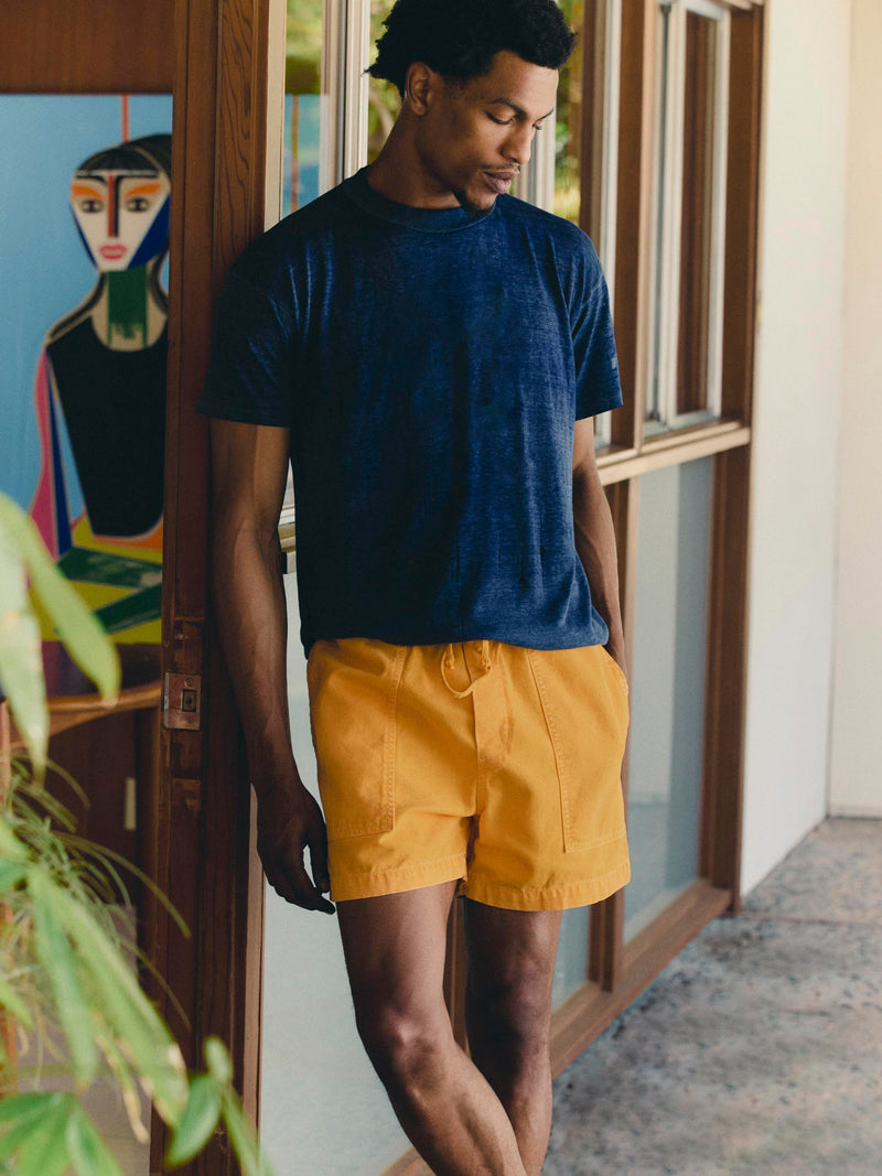 the canvas lounge short in marigold