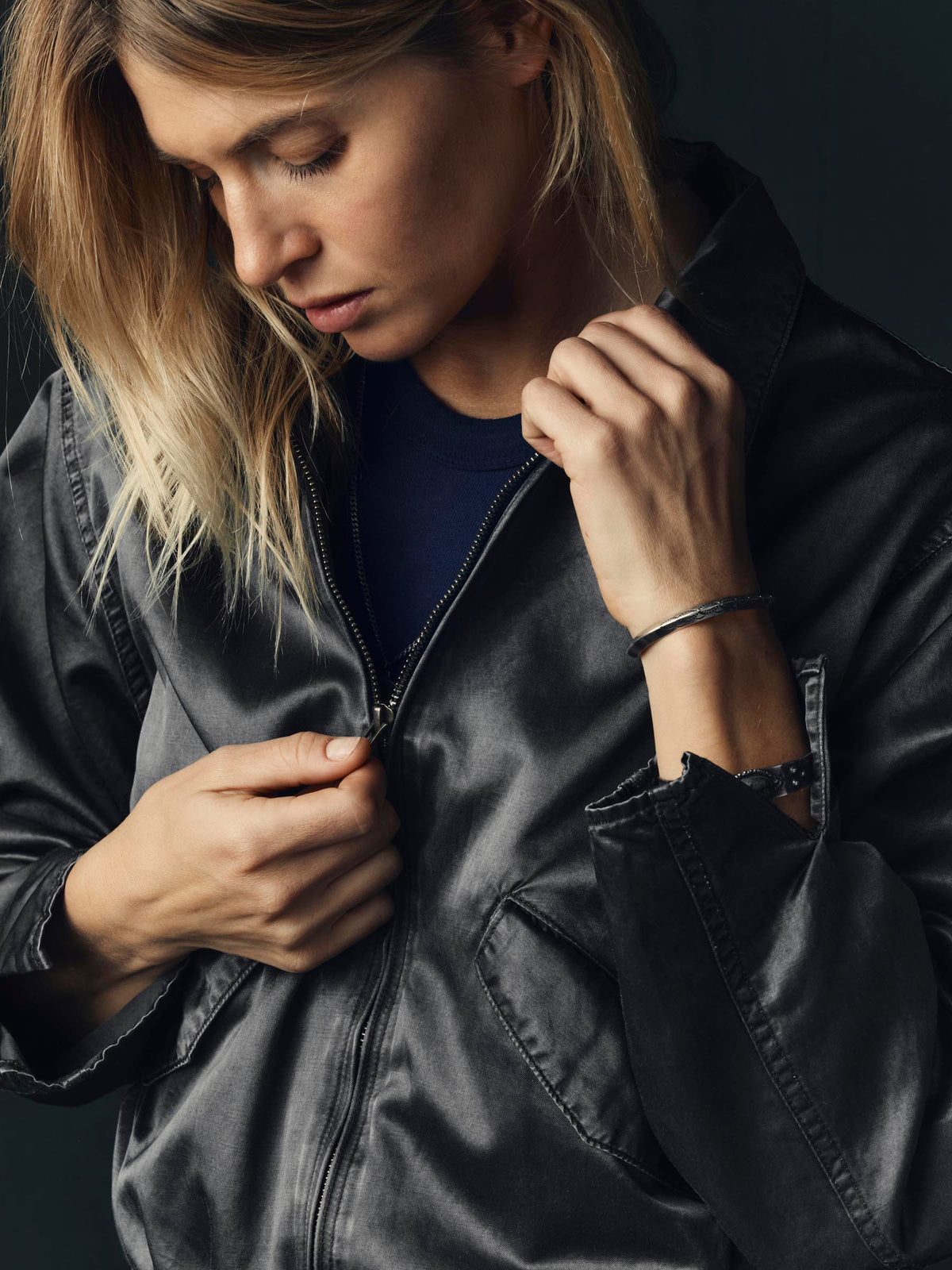 maya court jacket in satin