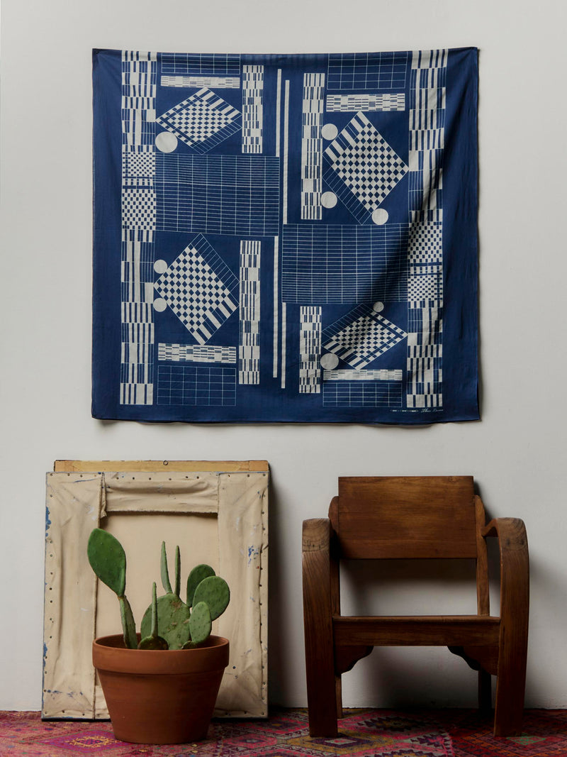 i+w x Three Looms indigo bandana scarf