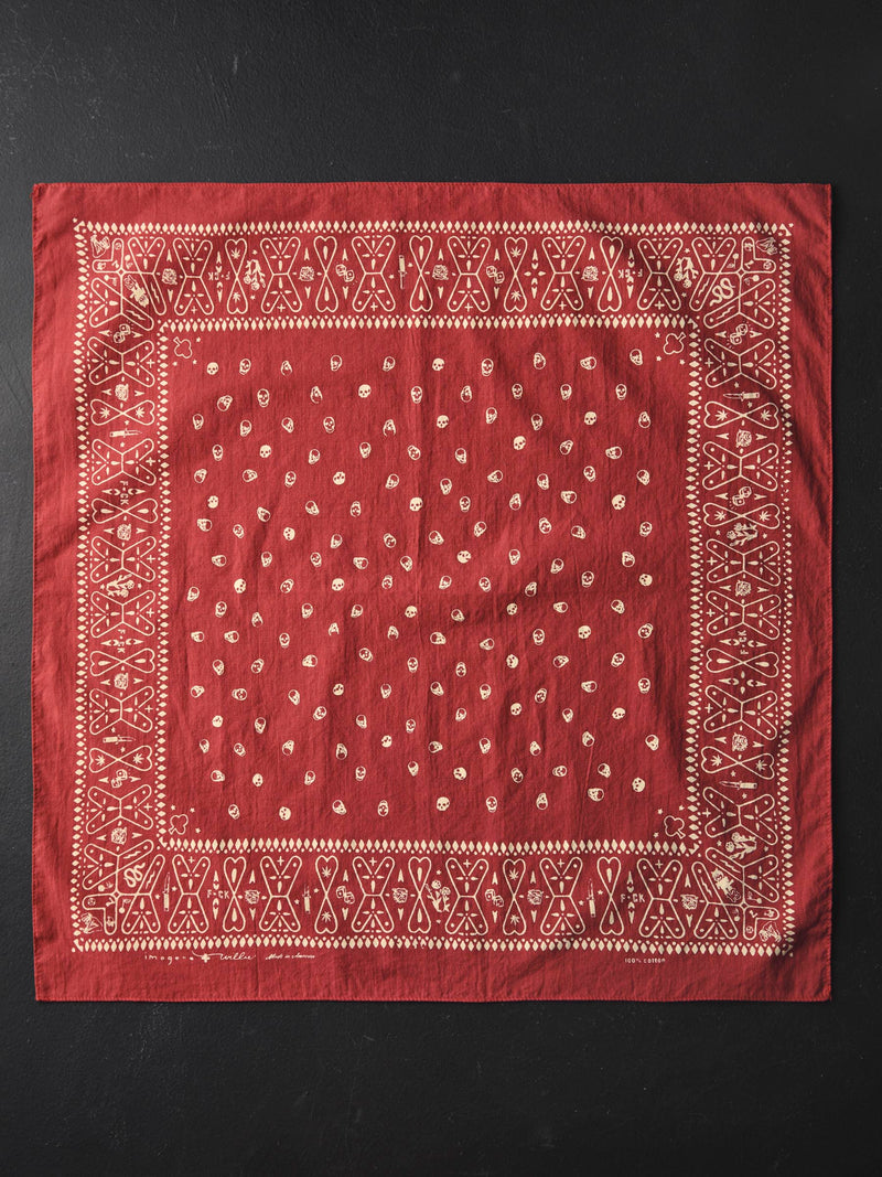 the "muerte" bandana in red