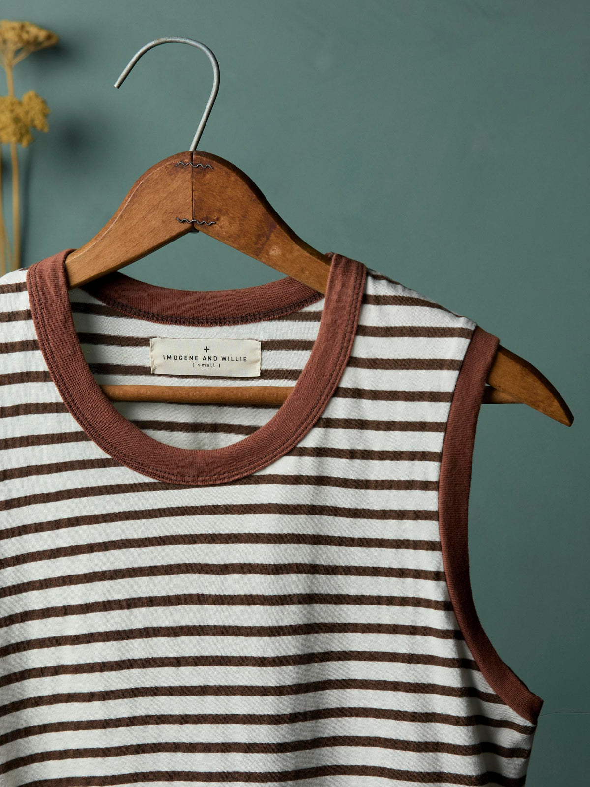 muscle tank in brown stripe