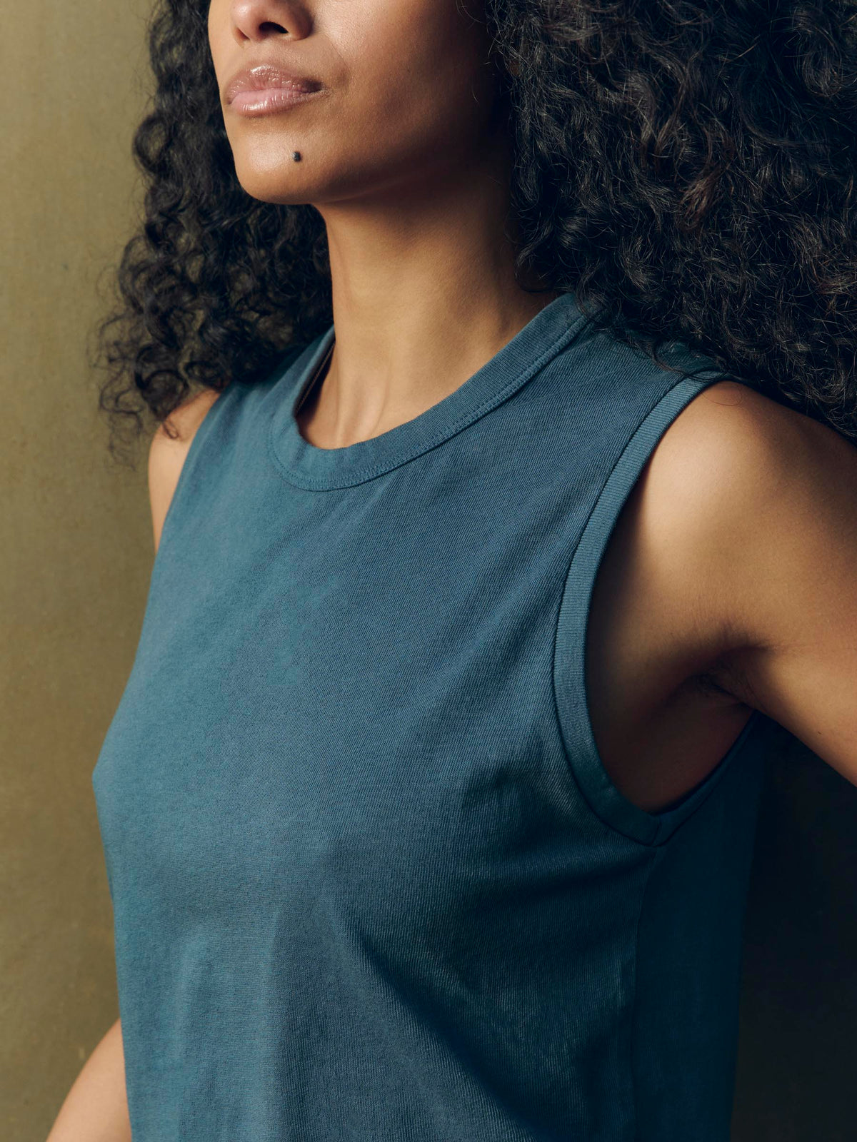 muscle tank in slate blue