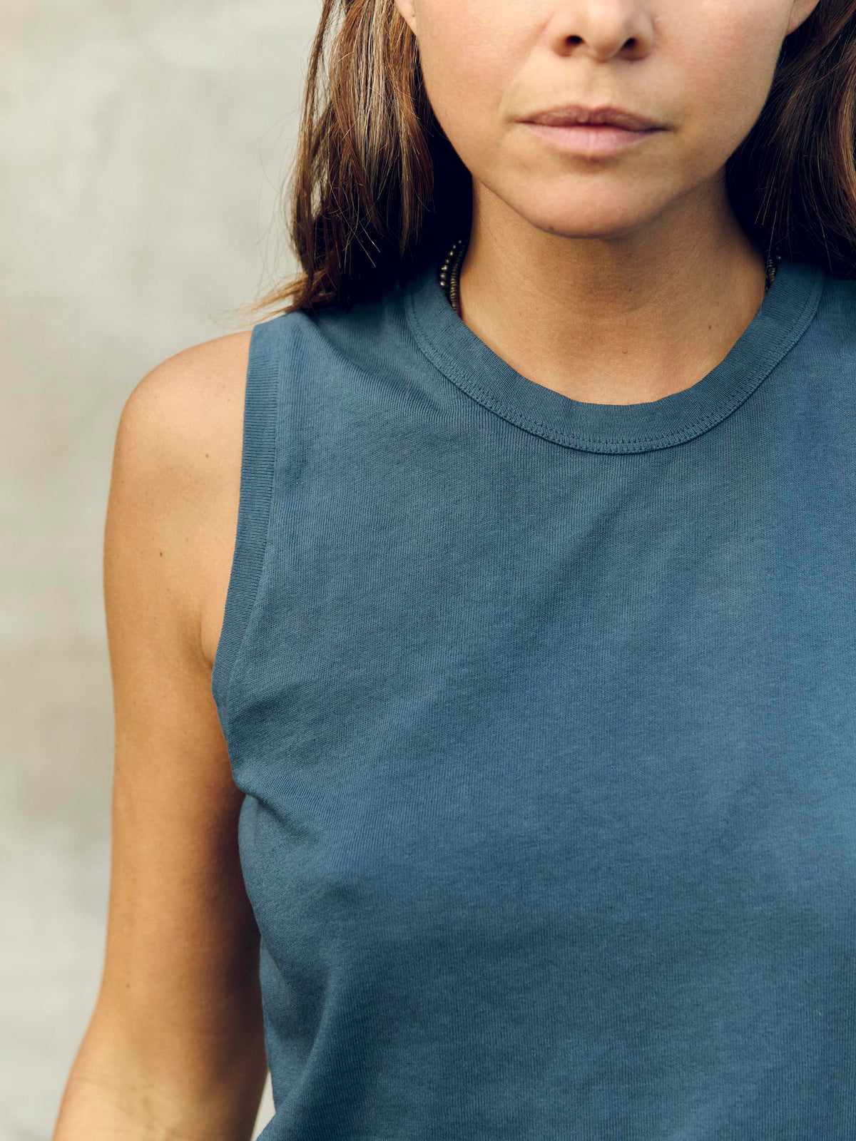 muscle tank in slate blue