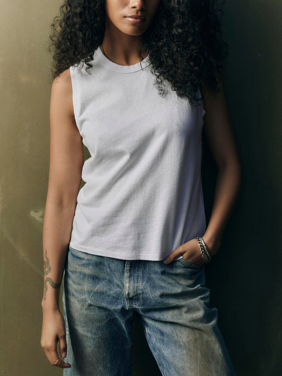 muscle tank in white