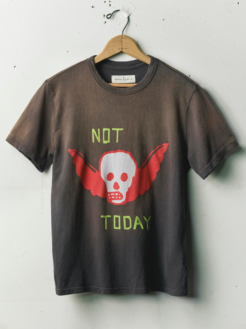 the "not today" tee in faded black