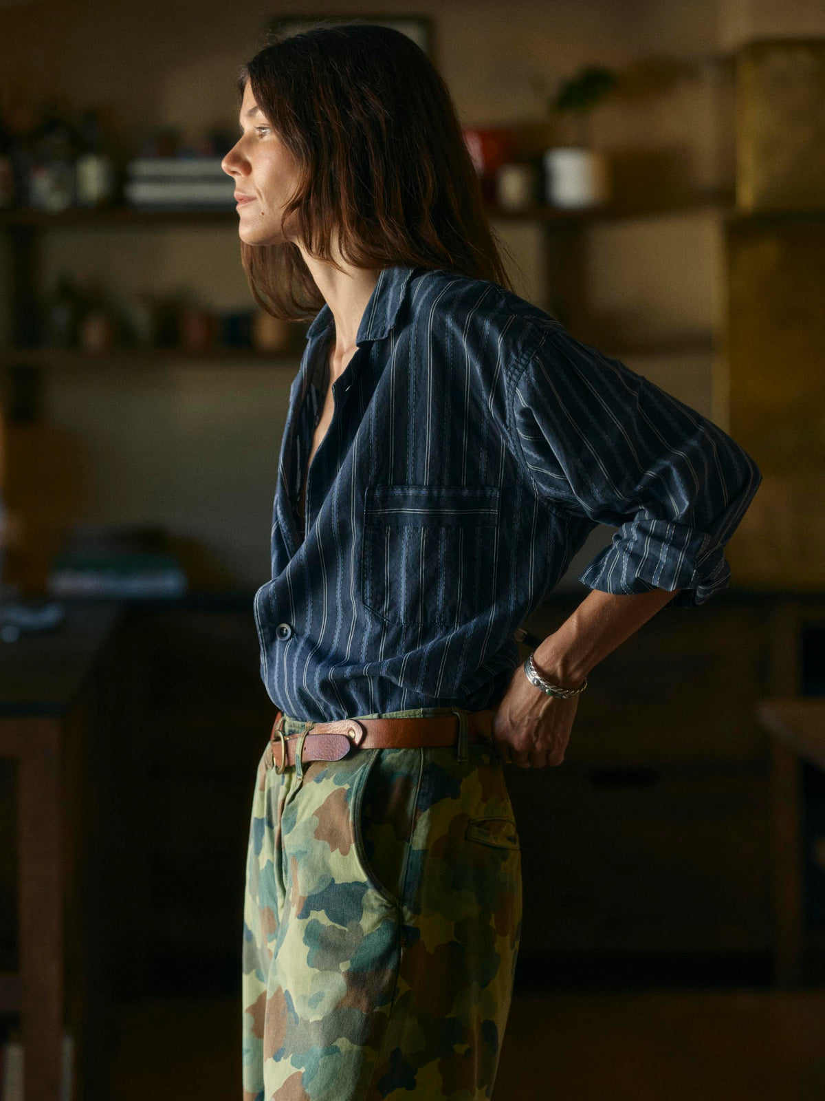 palmer blue striped button up