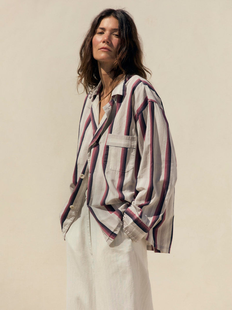 palmer cerise striped button up