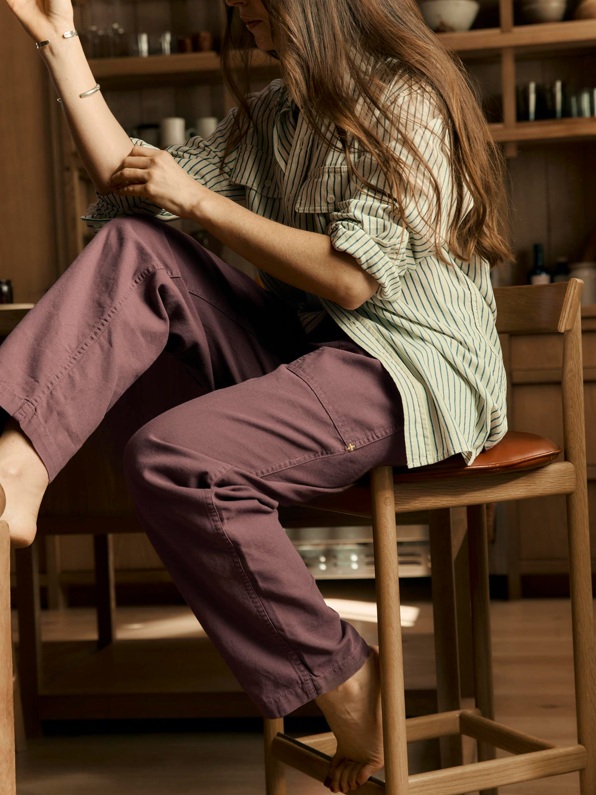 the ventura chore pant in dark mauve