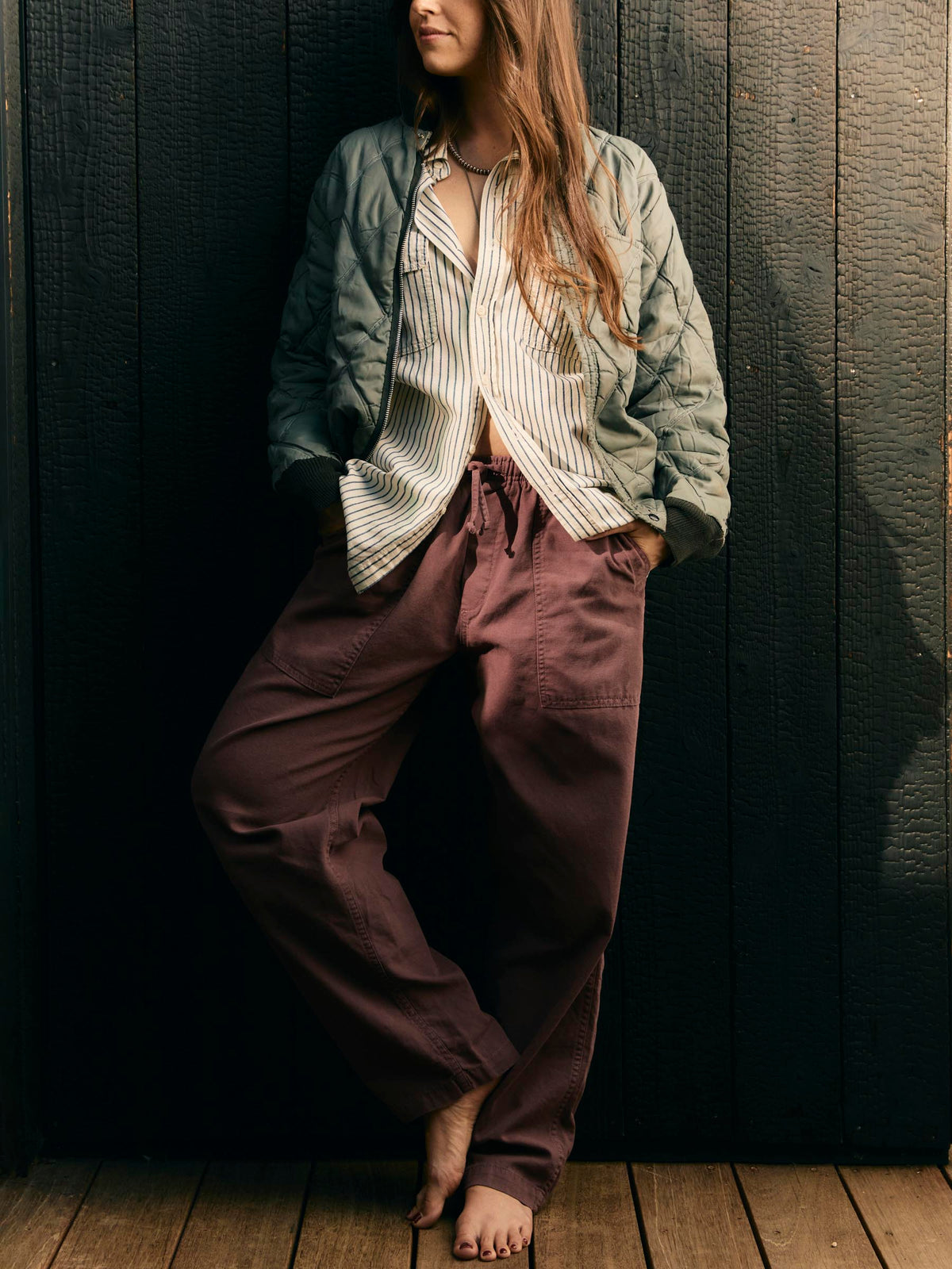 the ventura chore pant in dark mauve