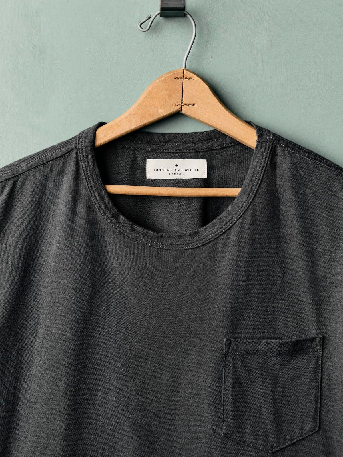 faded black knit pocket tee
