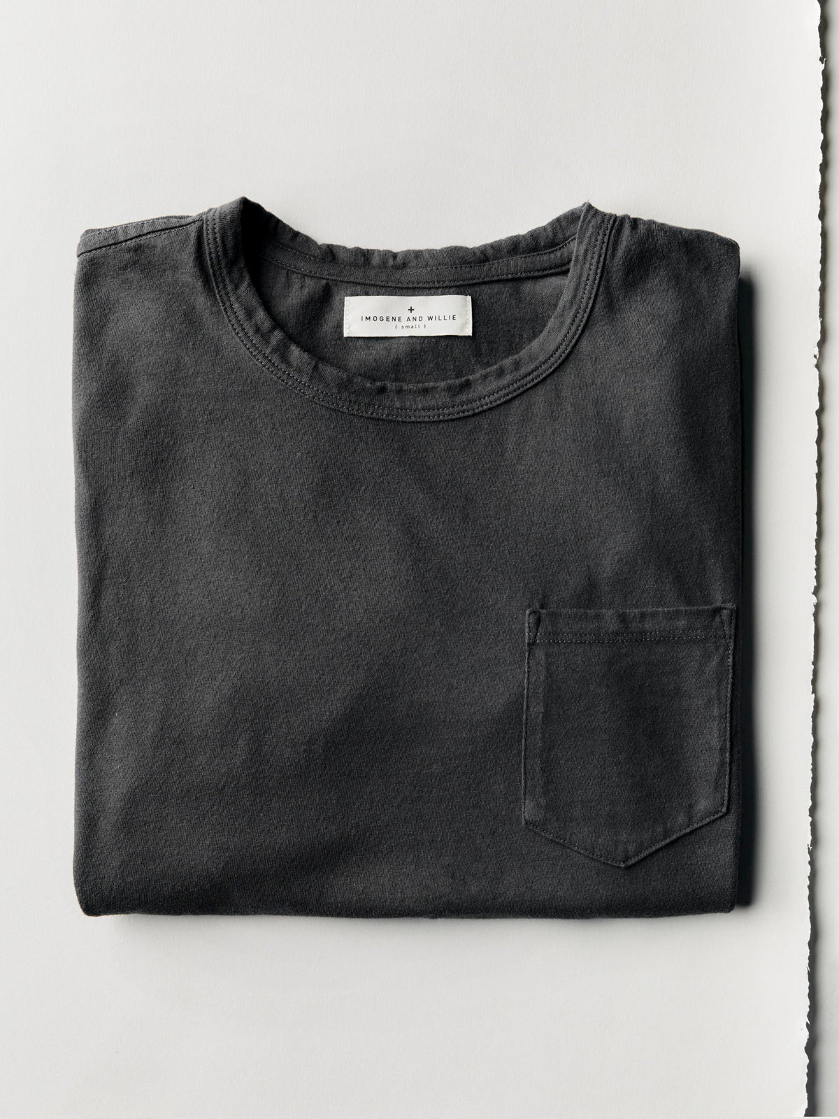 faded black knit pocket tee