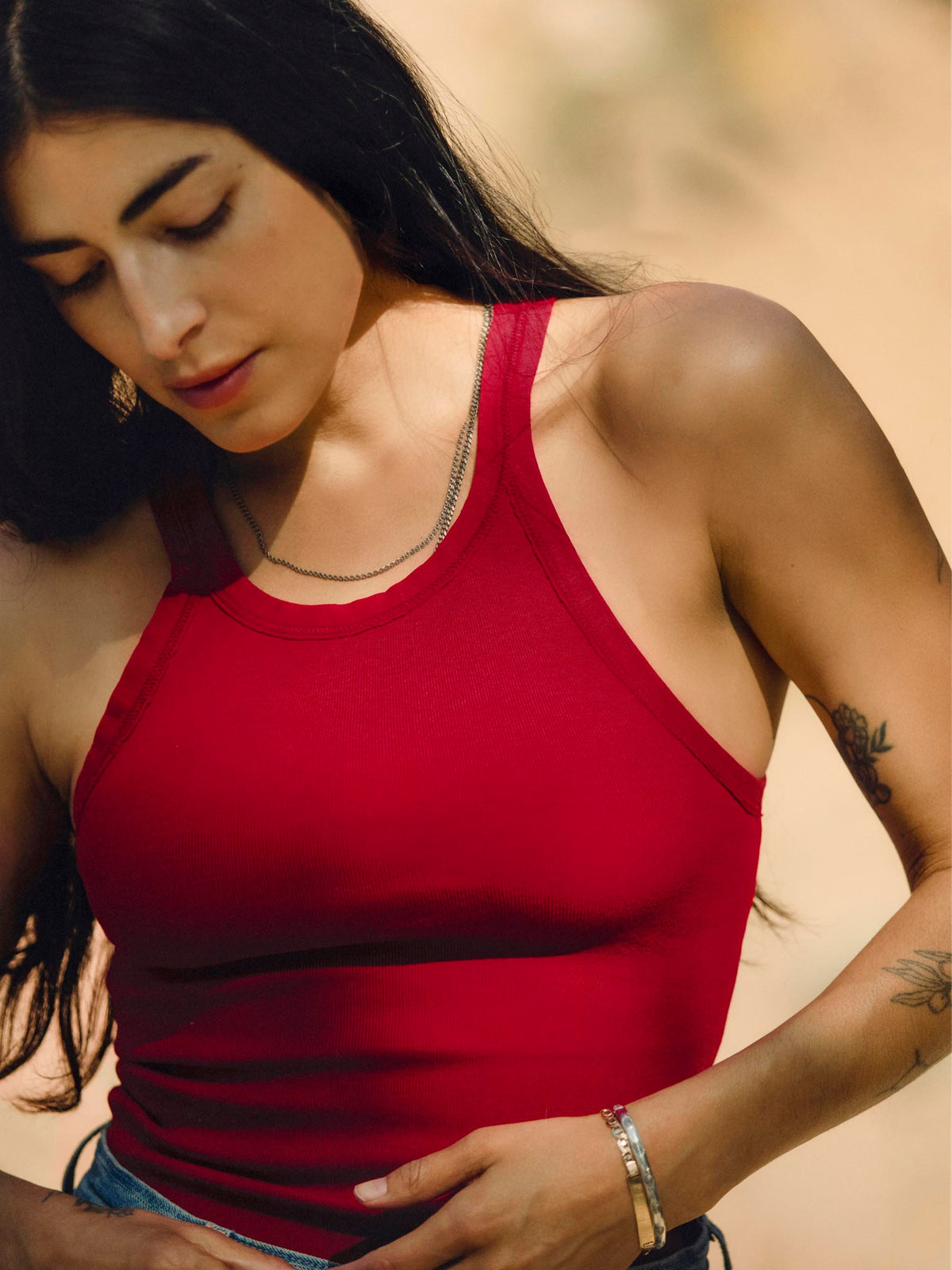 cardinal ribbed racerback tank