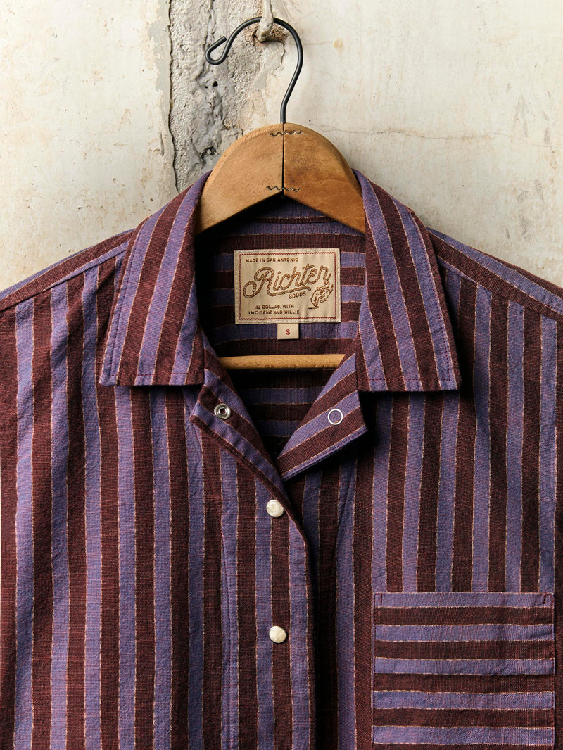 i+w x richter goods itajime stripe pearl snap - Model