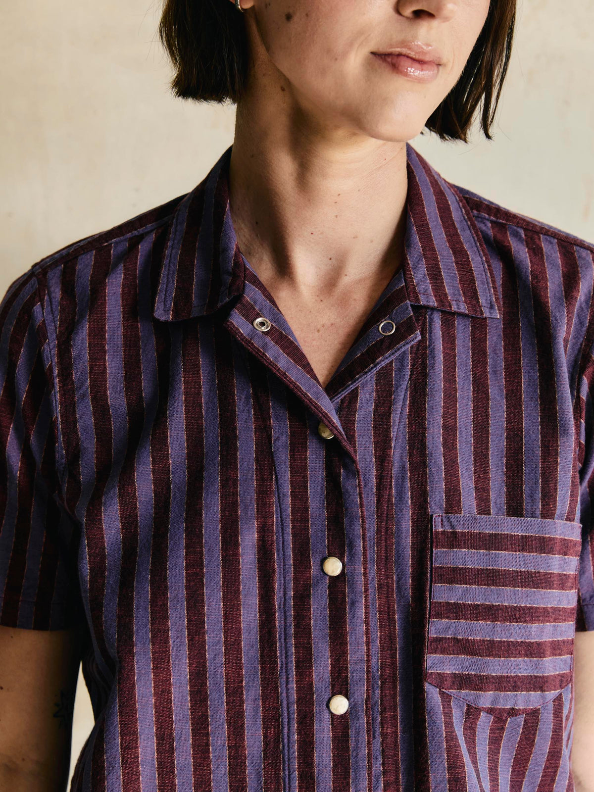 i+w x richter goods itajime stripe pearl snap