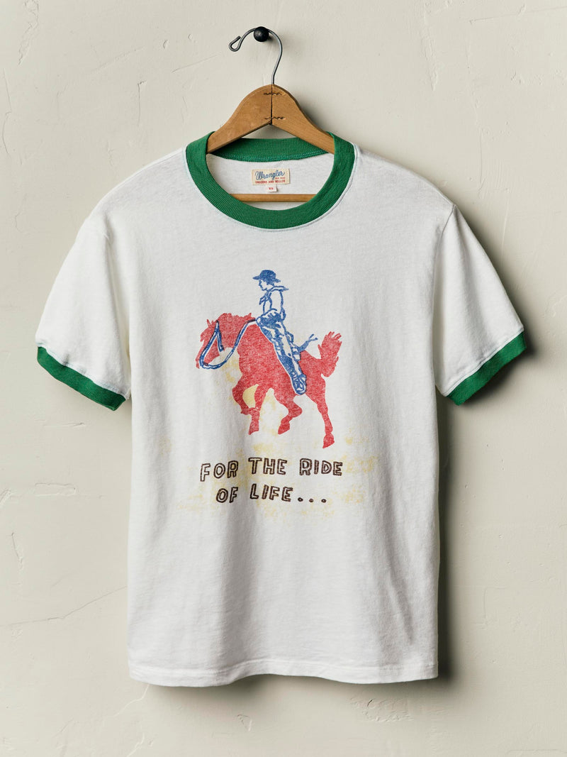 i+w x Wrangler "for the ride of life" ringer tee