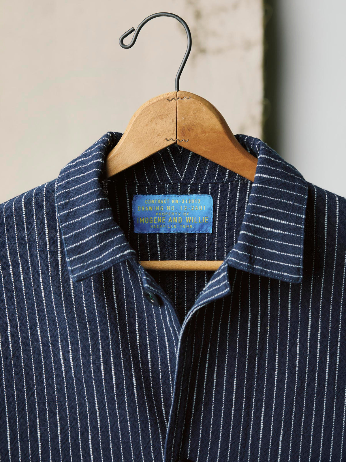 striped indigo studio jacket