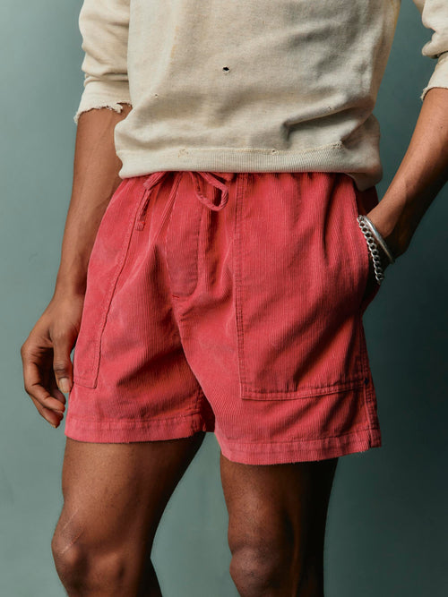 Maroon the lounge short in sunfaded red cord