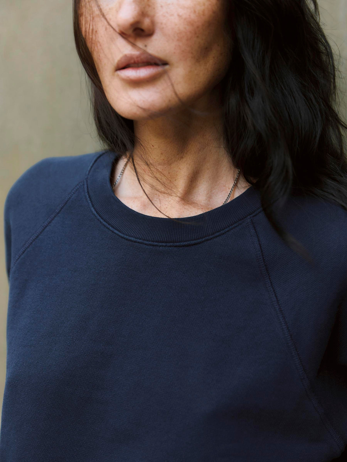 short sleeve raglan sweatshirt in navy