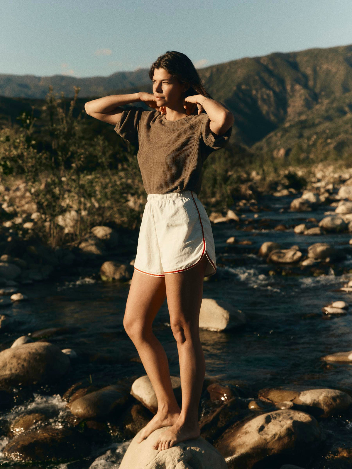 track short in vintage white