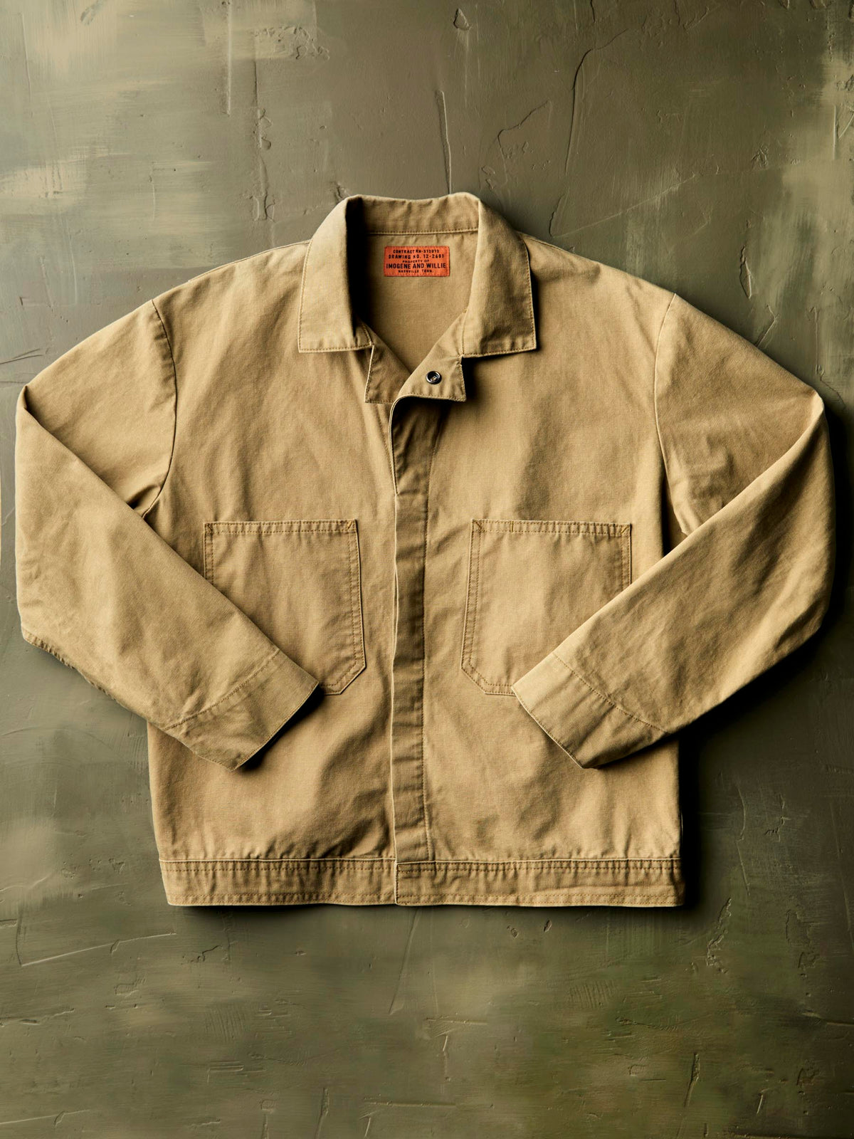 tracker jacket in washed khaki