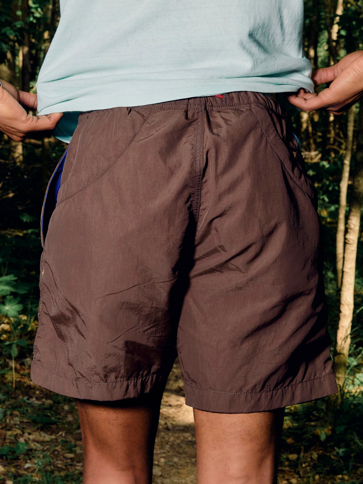 trail short in brown