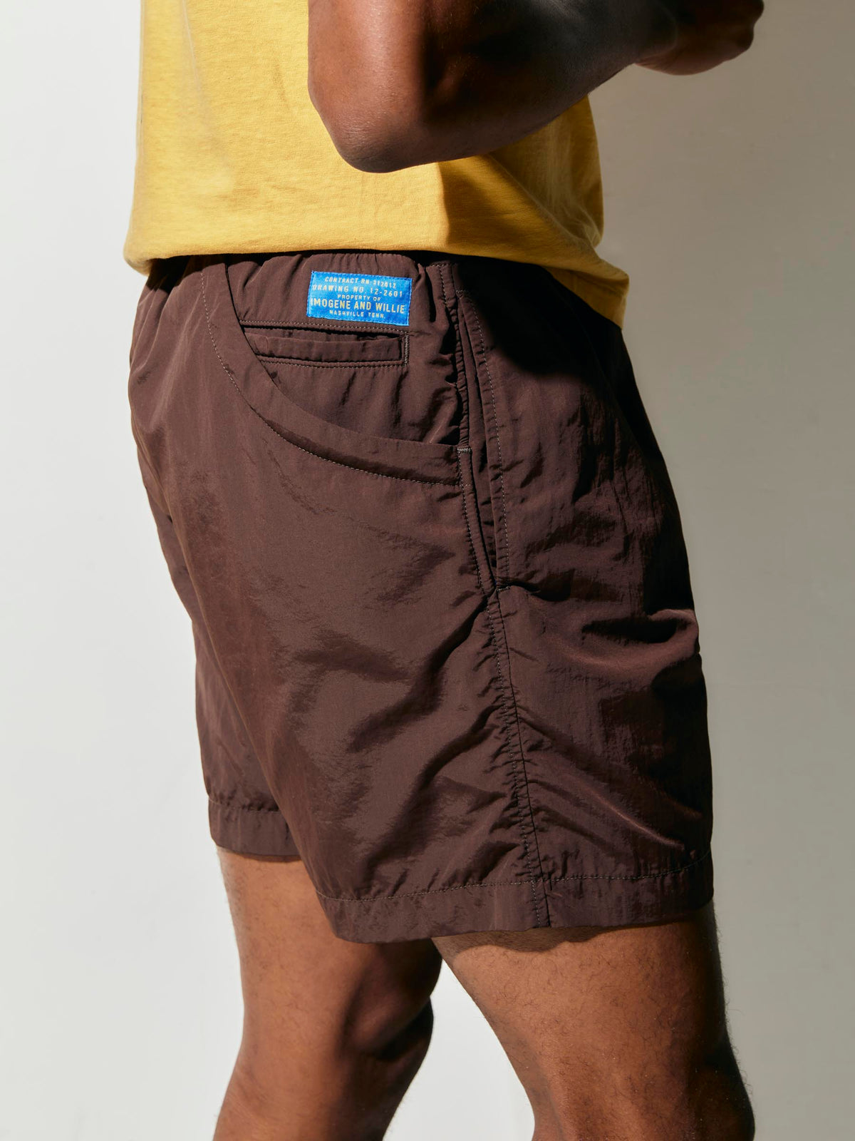 trail short in brown