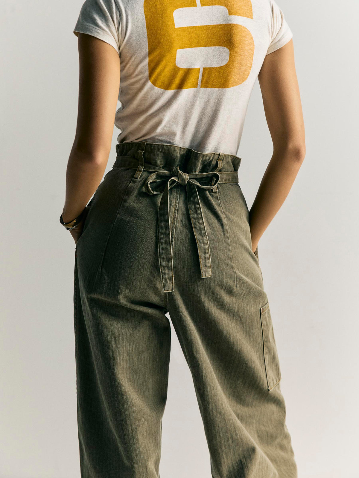 virginia self-tie trouser in herringbone