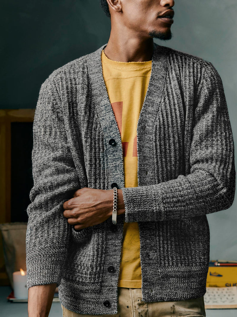 walker cardigan in marled grey