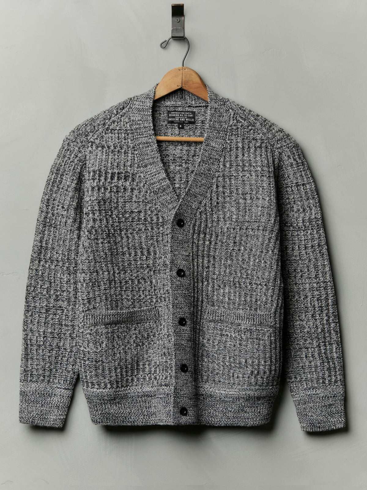 walker cardigan in marled grey