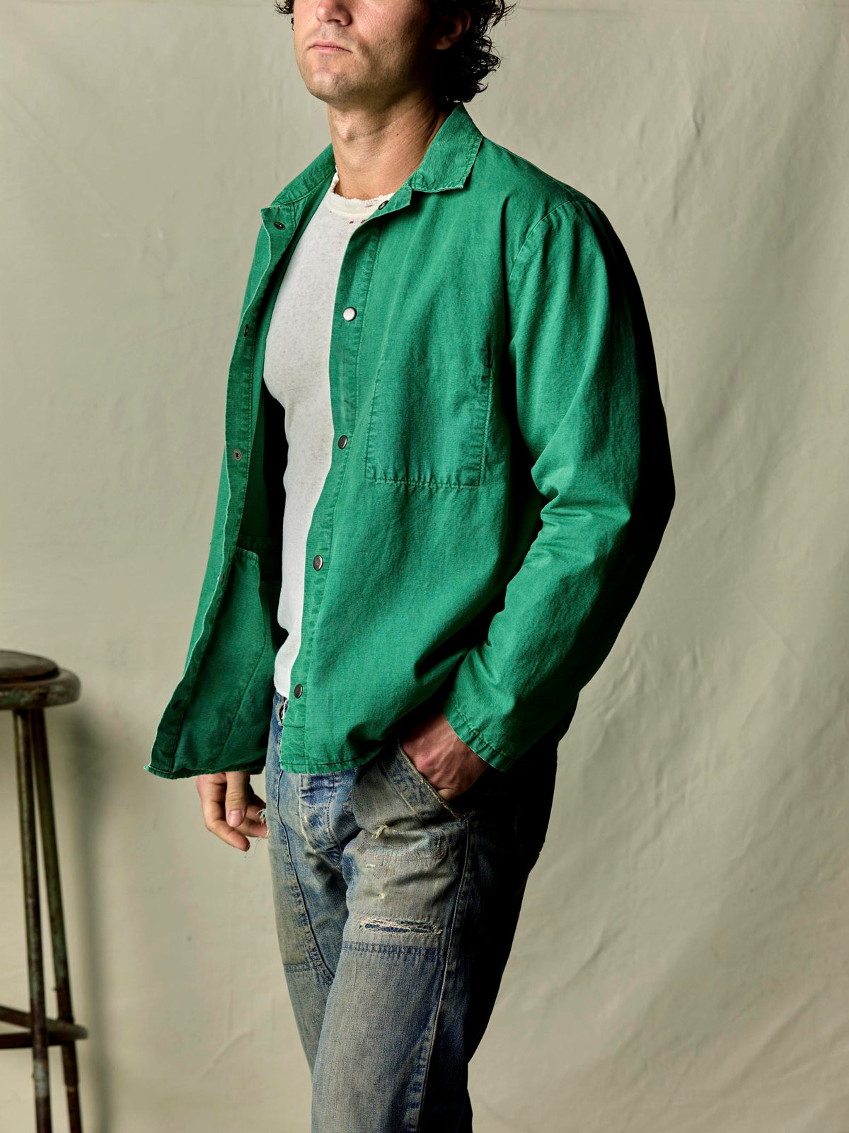 welder's jacket in seagreen ripstop