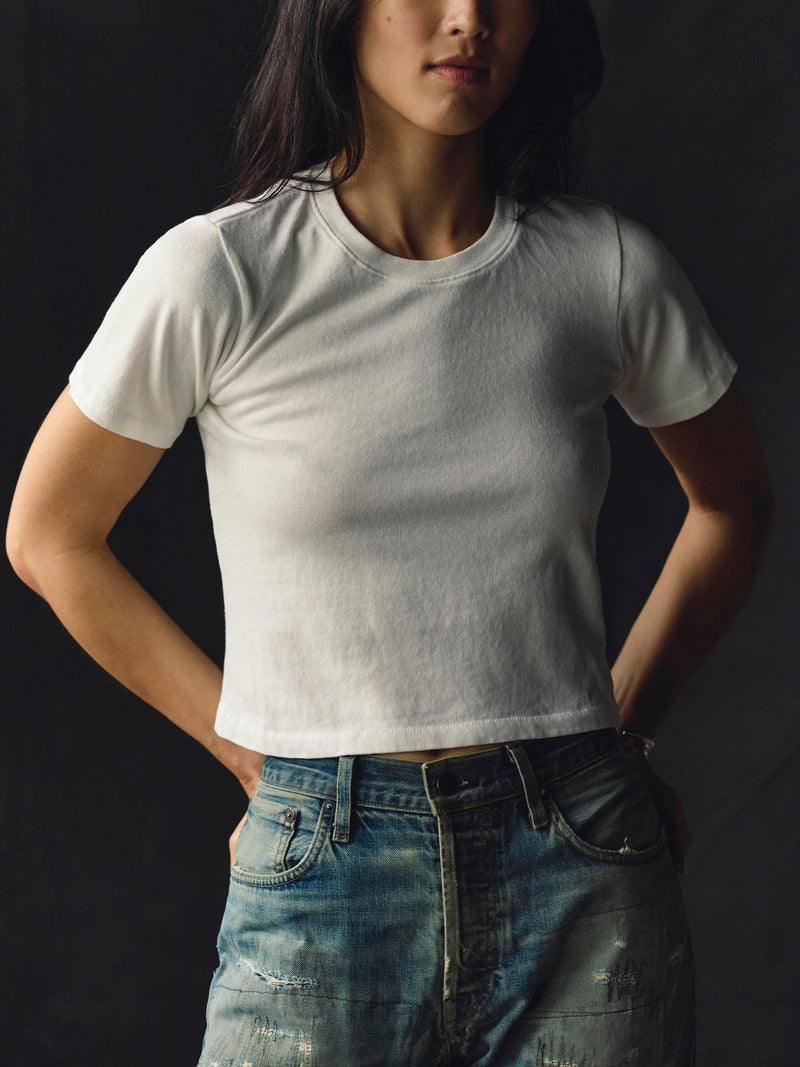 the baby tee in white