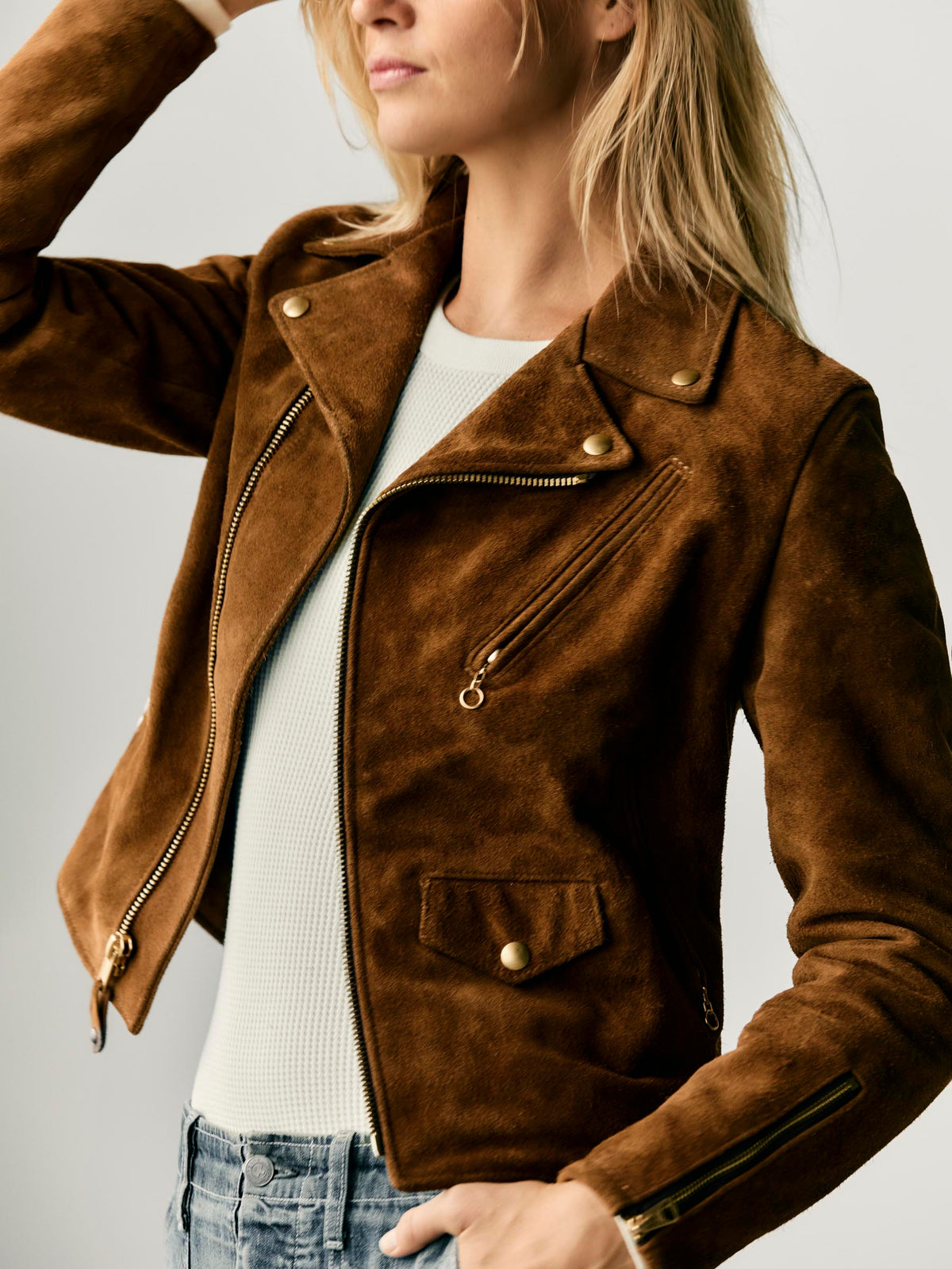 i+w x Schott NYC rough out perfecto jacket