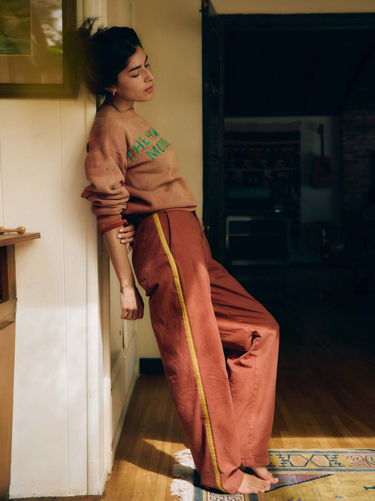 baker striped trouser in terra