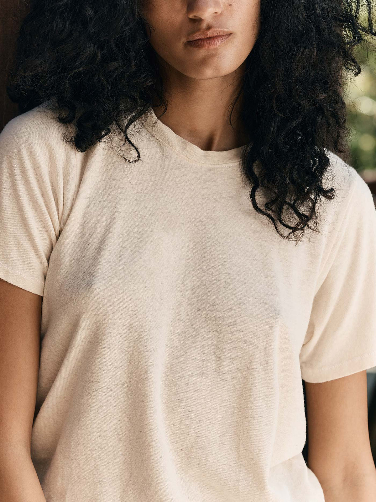 the cotton hemp tee in vintage white