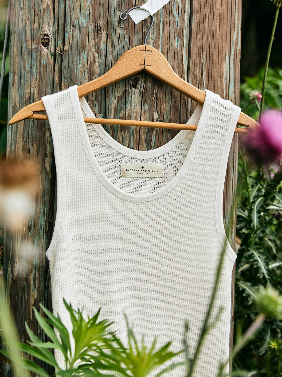 the vintage tank in open knit white