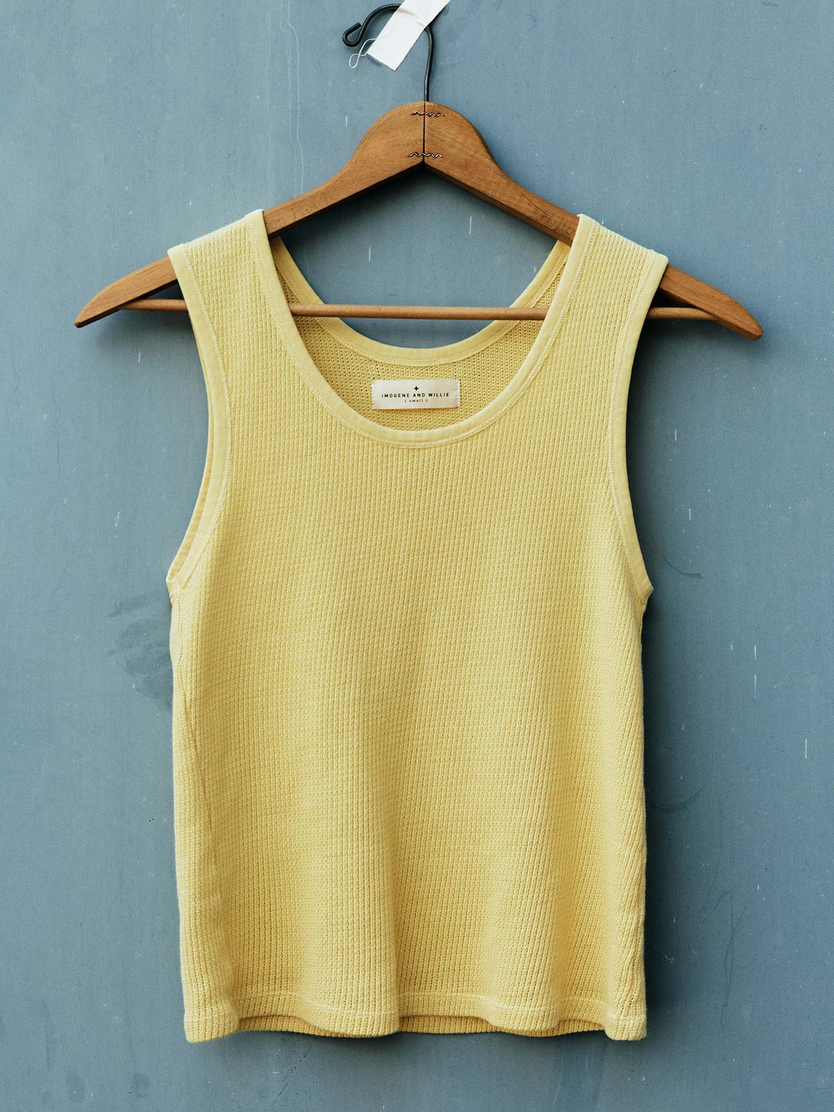 the vintage tank in open knit yellow