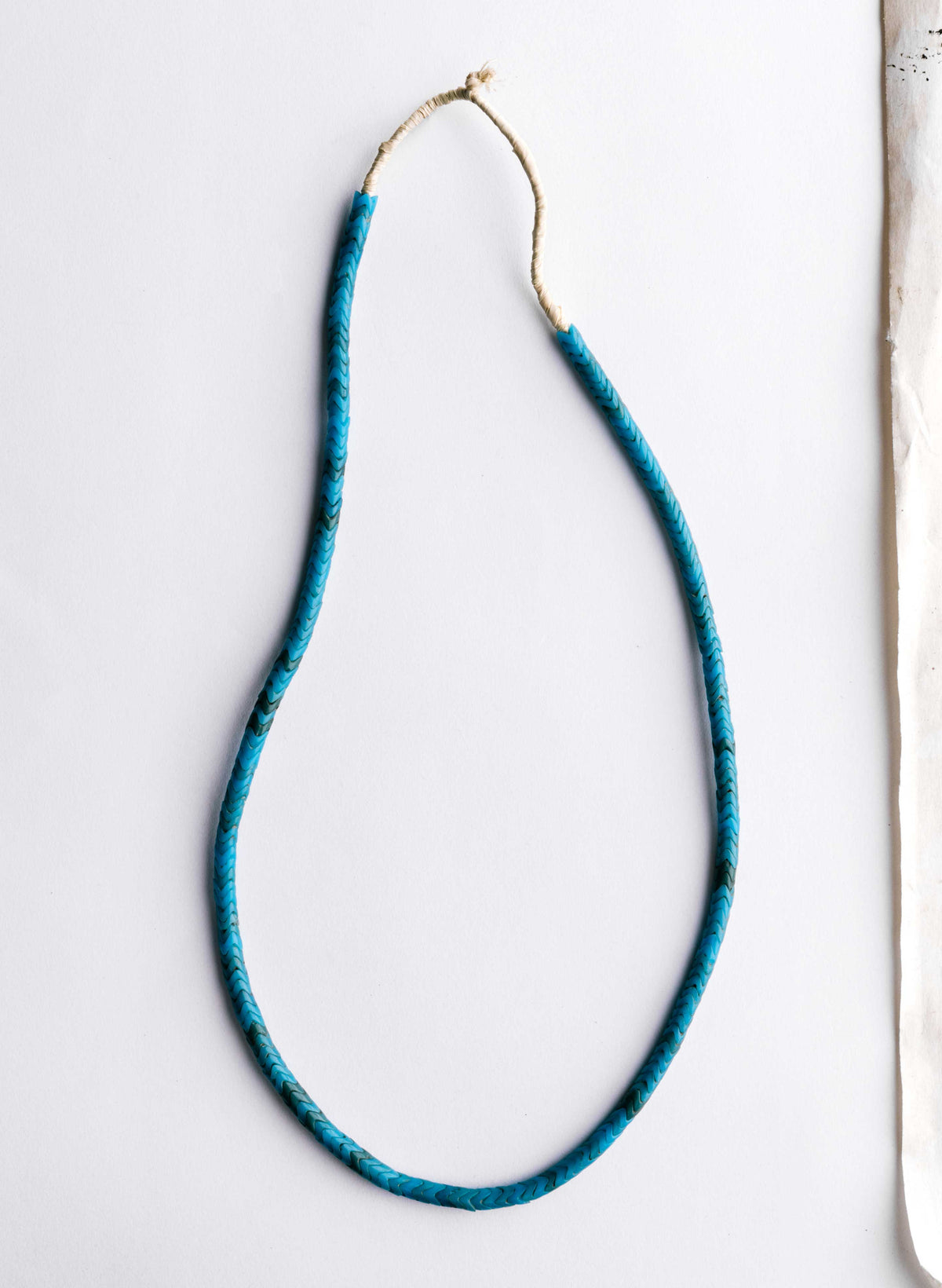 vintage african snake bead necklace in turquoise