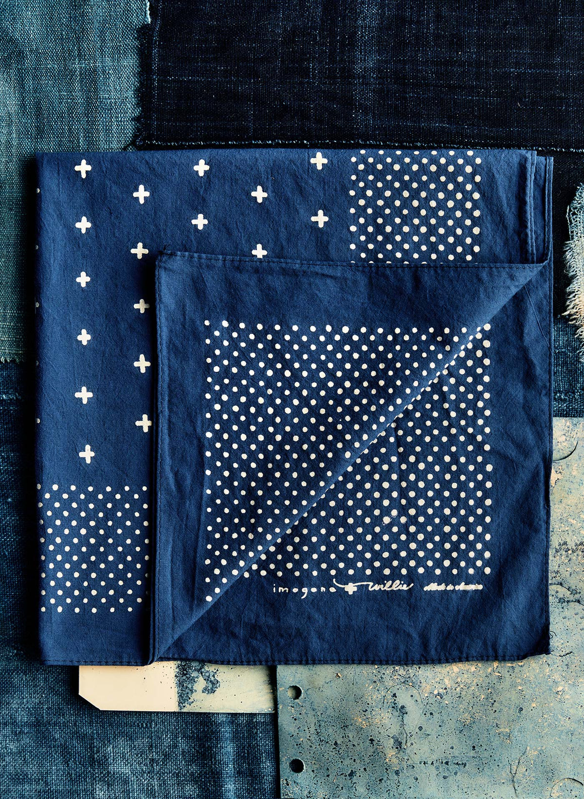 i+w vintage blue bandana