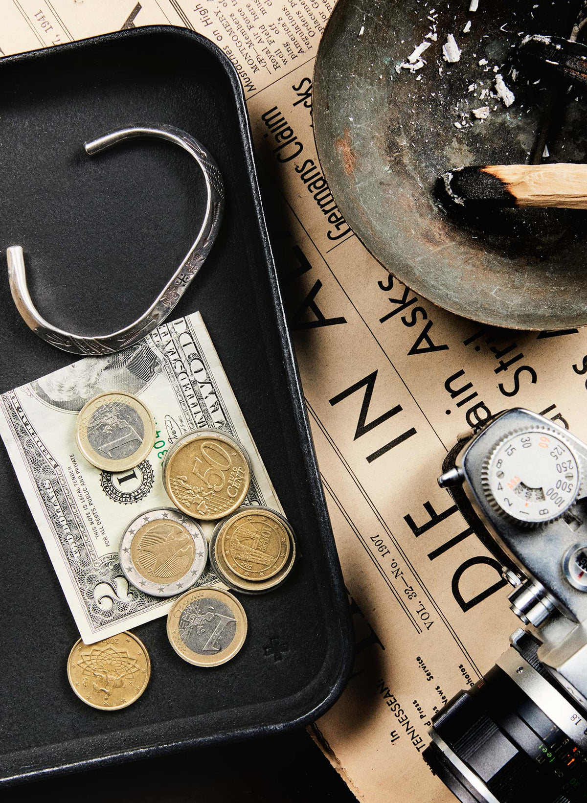 emil erwin black leather tray