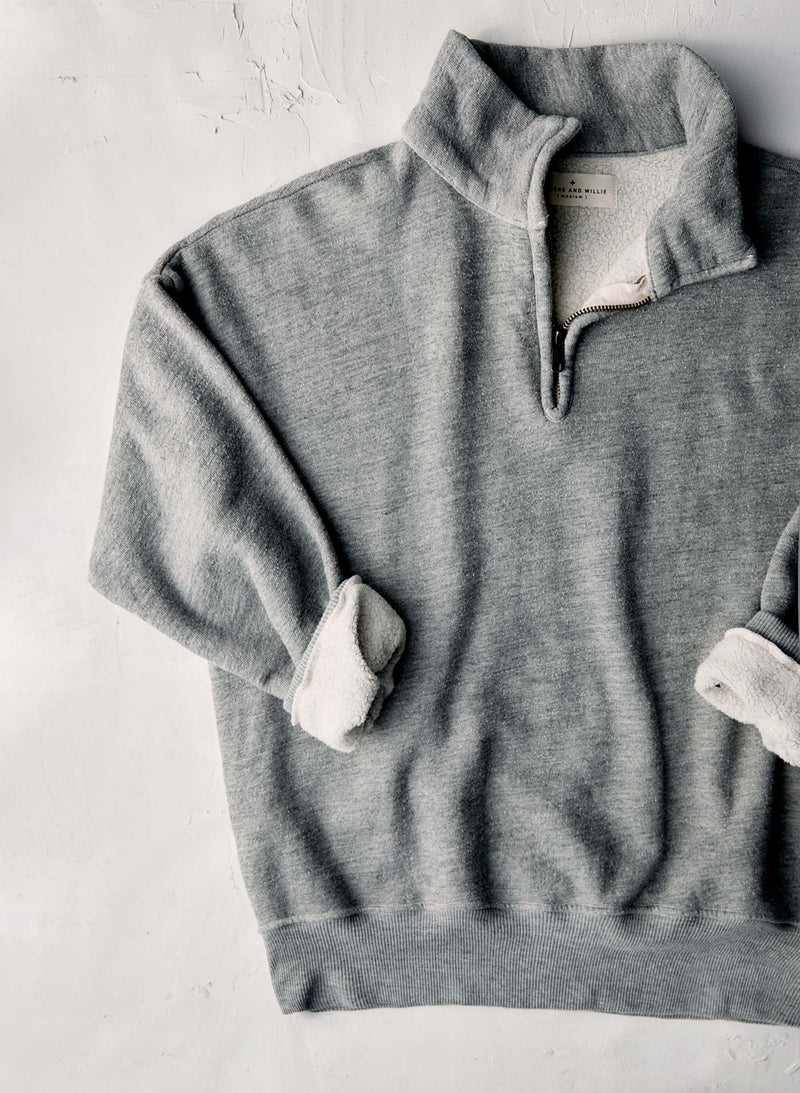 the quarter zip heather pullover - Model
