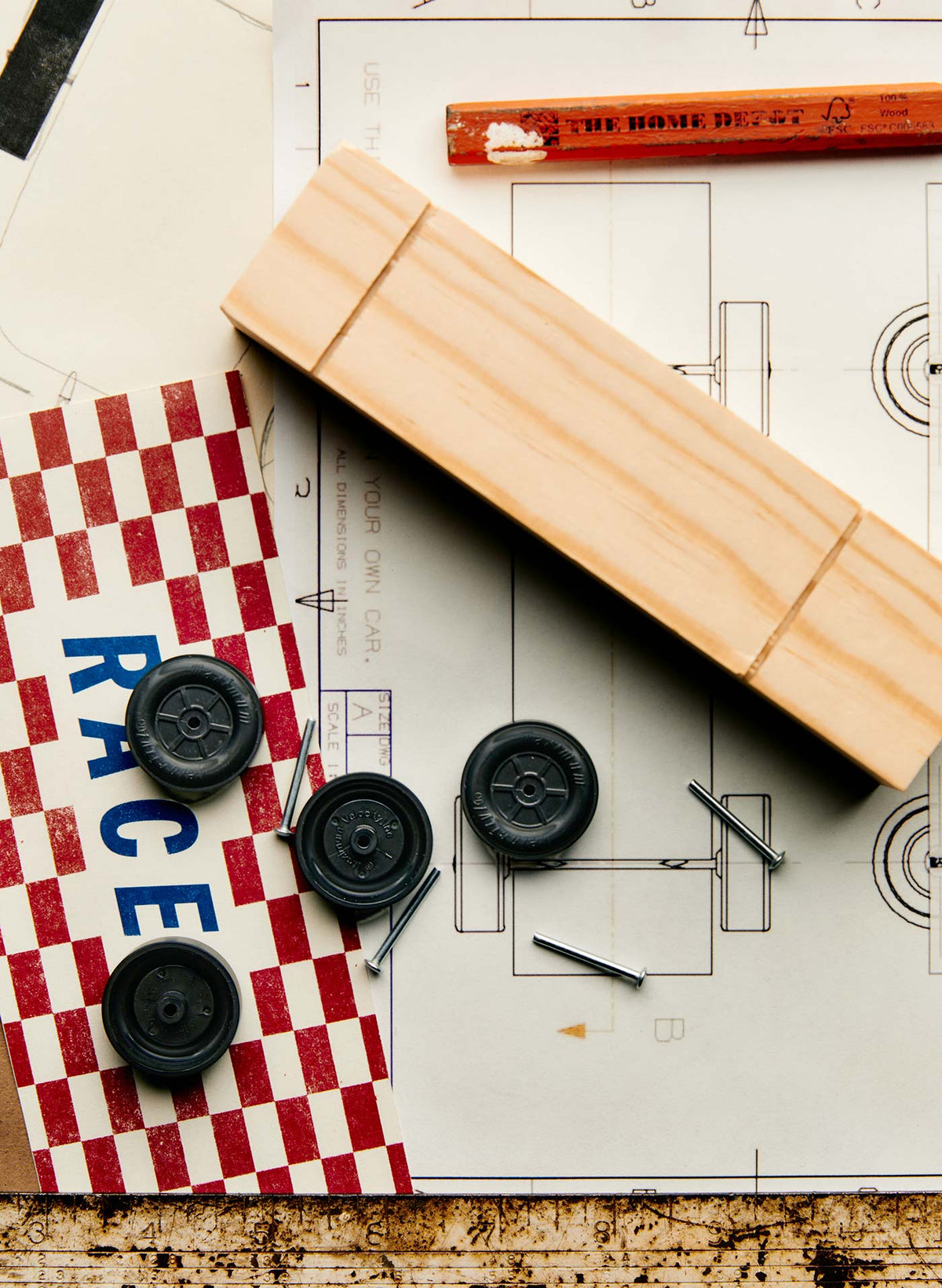 i+w pinewood derby official racer kit