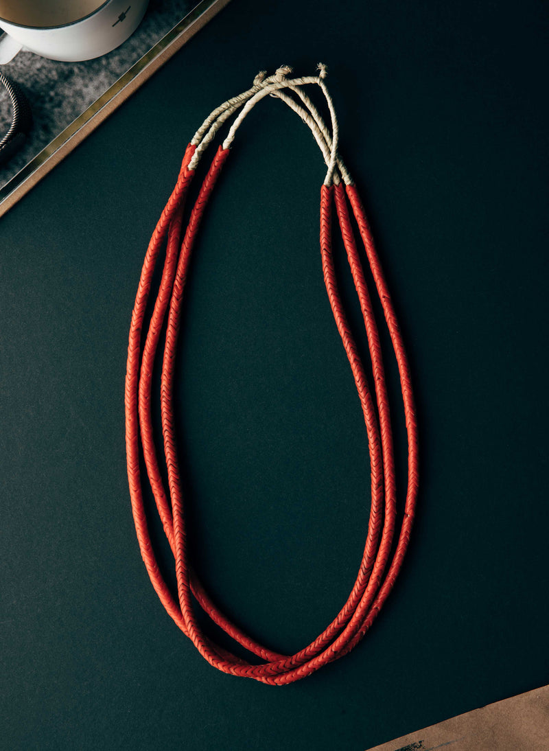 vintage african snake bead necklace